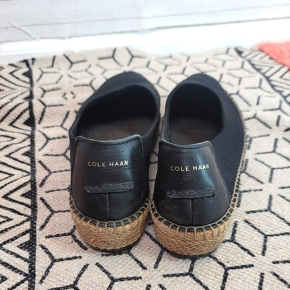 COLE HAAN BLACK ESPADRILLE SLIP ONS, SZ 8.5 - Picture 8 of 12